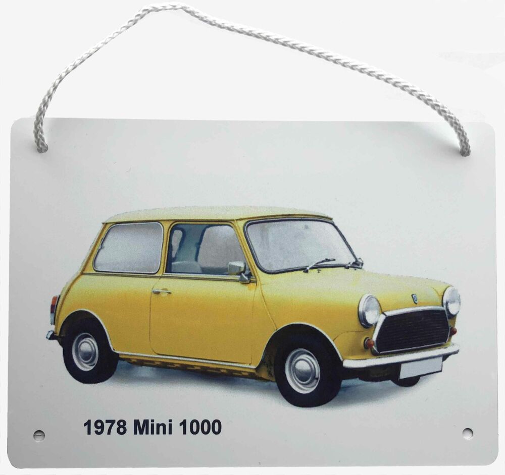 Mini 1000 1978 (Yellow)- Aluminium Plaque A5 148 x 210mm or 203 x 304mm