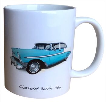 Chevrolet BelAir 1956 -  11oz Ceramic Mug - Ideal Gift for the American Car Enthusiast - Single or Set of Four(4)
