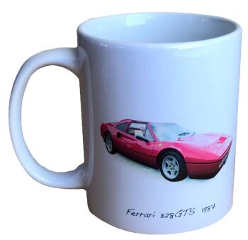 Ferrari 328 GTS 1987 - 11oz Ceramic Mug - Ideal Gift for the Italian Sports Car Enthusiast - Single or Set of Four(4)