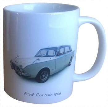 Ford Corsair 1966 - 11oz Ceramic Mug - Ideal Gift for Ford fan - Single or Set of Four(4)