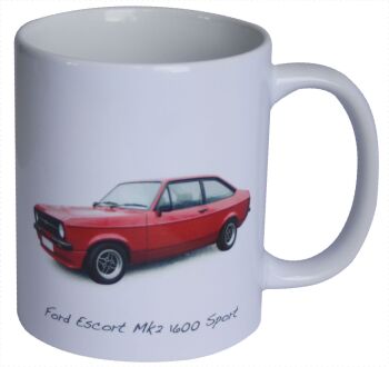 Ford Escort Mk2 1600 Sport 1980 - 11oz Ceramic Mug - Ideal Gift for the Car Enthusiast - Single or Set of Four(4)