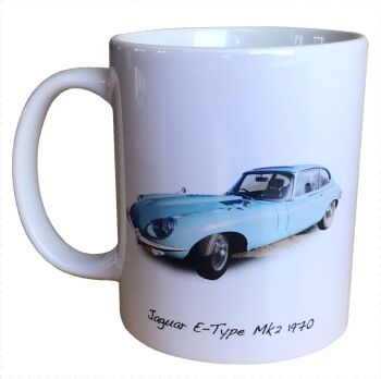 Jaguar E-Type Mk2 Coupe 1970 - 11oz Ceramic Mug - Ideal Gift for the Jaguar Enthusiast - Single or Set of Four(4)