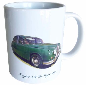 Jaguar Mk2 3.8 1964 (Green) - 11oz Ceramic Mug - Ideal Gift for the Car Enthusiast - Single or Set of Four(4)