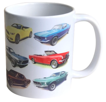 Ford Mustang American Cars - 11oz Ceramic Mug - Single or Set of Four(4)