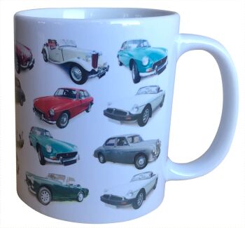 MG Classic Cars - 11oz Ceramic Mug - Single or Set of Four(4)