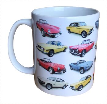 Triumph Classic Cars - 11oz Ceramic Mug - Single or Set of Four (4)
