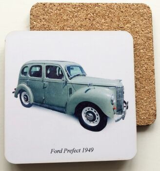 Ford Prefect 1949 - 95mm Coasters with Cork back - Single or Set of Four(4)