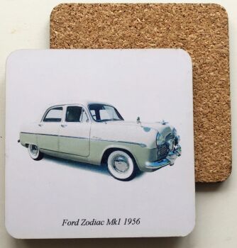 Ford Zodiac Mk1 1956 - 95mm Coasters with Cork back - Single or Set of Four(4)
