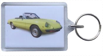 Alfa Romeo Spider Series 2 1971 - Plastic Keyring with 35 x 50mm Insert - Free UK Delivery