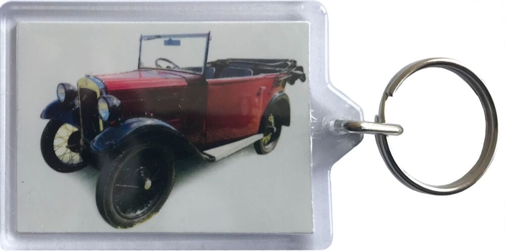 Austin Seven Tourer 1934 - Plastic Keyring with 35 x 50mm Insert - Free UK 