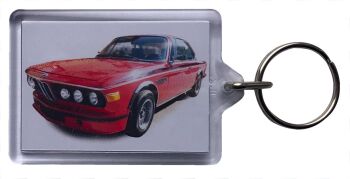 BMW 3.0CSL 1973 - Plastic Keyring with 35 x 50mm Insert - Free UK Delivery