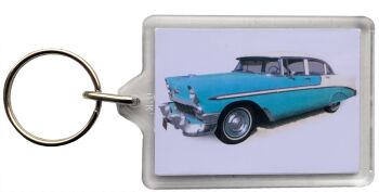 Chevrolet BelAir 1956 - Plastic Keyring with 35 x 50mm Insert - Free UK Delivery