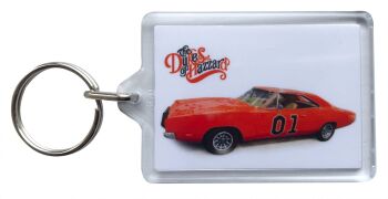 Dodge Charger 1979 - Dukes of Hazzard - Plastic Keyring with 35 x 50mm Insert - Free UK Delivery
