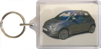 Fiat 500 1.2L 2020 - Plastic Keyring with 35 x 50mm Insert - Free UK Delivery