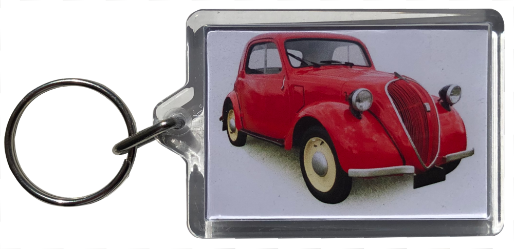 Fiat 500 Topolino 1938 - Plastic Keyring with 35 x 50mm Insert - Free UK De