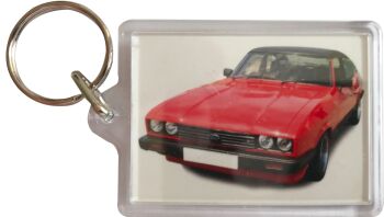 Ford Capri Mk3 1600 1981 - Plastic Keyring with 35 x 50mm Insert - Free UK Delivery