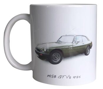 MGB GT V8 1975 - 11oz Ceramic Mug - Ideal Gift for the Sports Car Enthusiast - Single or Set of Four(4)