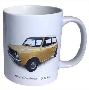 Mini Clubman 1.0L 1975 - 11oz Ceramic Mug - Memories of your First Car - Single or Set of Four(4)