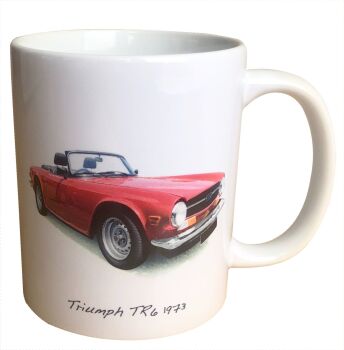 Triumph TR6 1973 -  11oz Ceramic Mug - Ideal Gift for Soft Top Enthusiast - Single or Set of Four(4)
