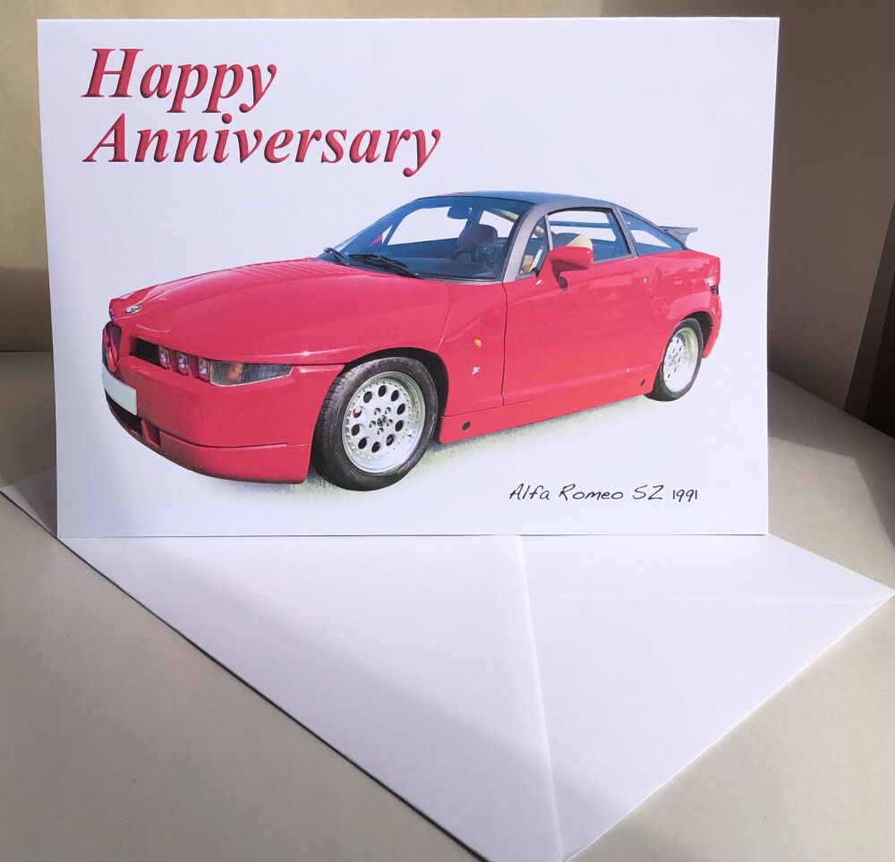 Alfa Romeo SZ 1991 - Birthday, Anniversary, Retirement or Blank Card & Enve