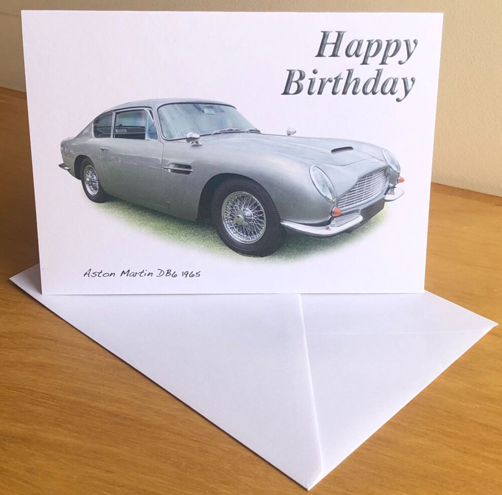 Aston Martin DB6 1965 - Birthday, Anniversary, Retirement or Blank Card & E