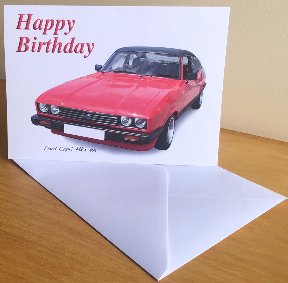 Ford Capri Mk2 1600 1980 - Birthday, Anniversary, Retirement or Blank Card 