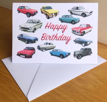 Ford Classic Cars - Birthday, Anniversary, Retirement or Blank Card & Envelope
