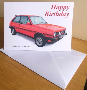 Ford Fiesta XR2 1982 - Birthday, Anniversary, Retirement or Blank Card & Envelope