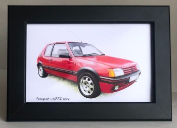 Peugeot 1.9GTI 1987 - Photograph (4x6in) in Black or White Coloured Frame - Free UK Delivery