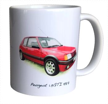 Peugeot 1.9GTI 1987 -  11oz Ceramic Mug -  Rally Car - Single or Set of Four(4)