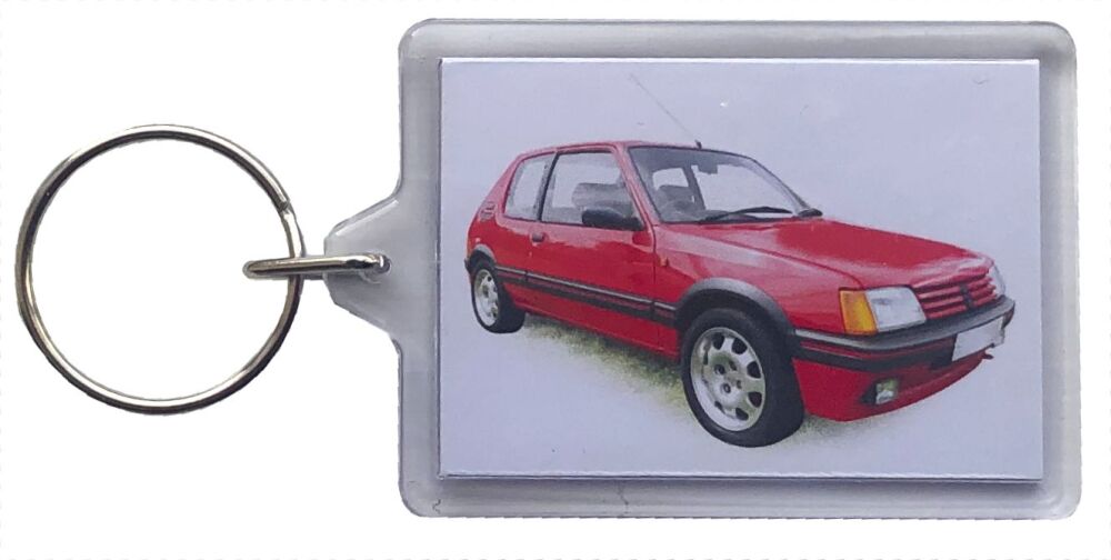 Peugeot 1.9GTI 1987 - Plastic Keyring with 35 x 50mm Insert - Free UK Deliv