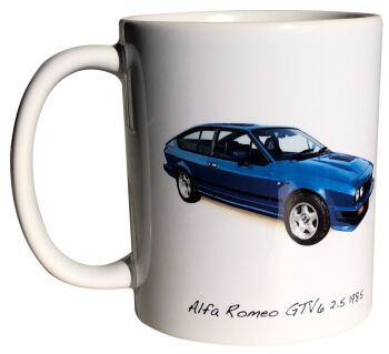 Alfa Romeo GTV6 2.5 1985 - 11oz Coffee Mug - Ideal Gift for the Italian Sports Car Fan - Single or Set of Four(4)