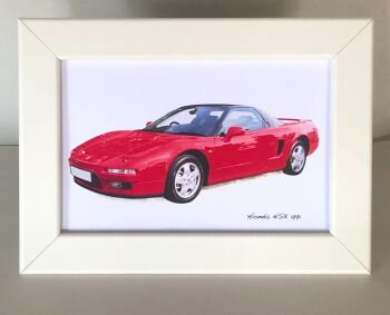 Honda NSX 1991 - 4x6in Photograph in Black or White coloured frame - Free UK Delivery