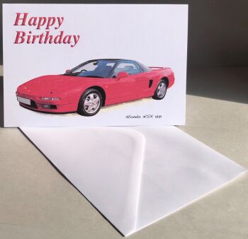 Honda NSX 1991 - Birthday, Anniversary, Retirement or Blank Card & Envelope