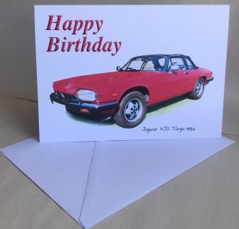 Jaguar XJS Targa 1986 - Birthday, Anniversary, Retirement or Blank Card & Envelope