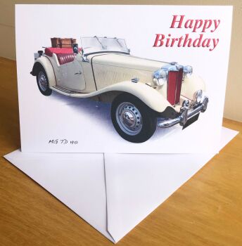 MG TD 1951 - Birthday, Anniversary, Retirement or Blank Card & Envelope