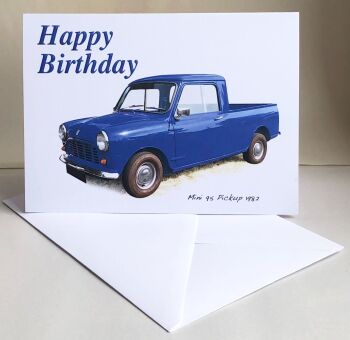 Mini 95 Pick-Up 1982 - Birthday, Anniversary, Retirement or Blank Card & Envelope