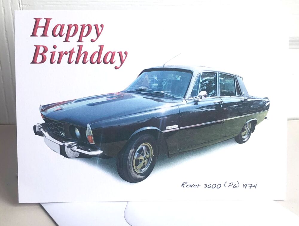 Rover 3500 P6 1974 (Black) - Birthday, Anniversary, Retirement or Blank Car