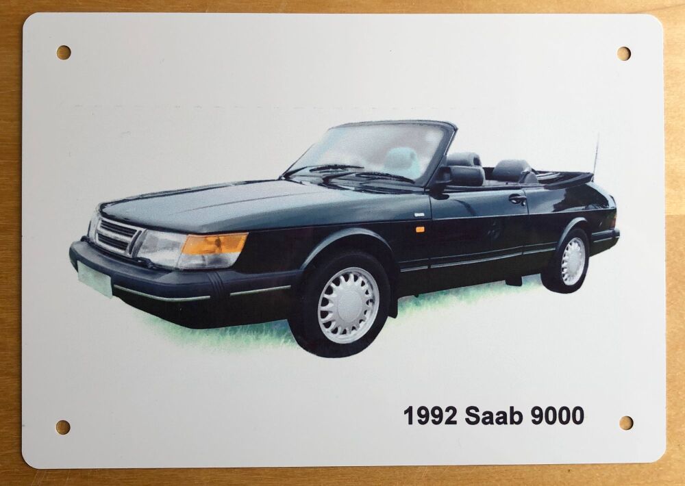 Saab 900 Convertible 1992 - A5 or 203 x 304mm Aluminium Plaque - Ideal Present for the Convertible fan