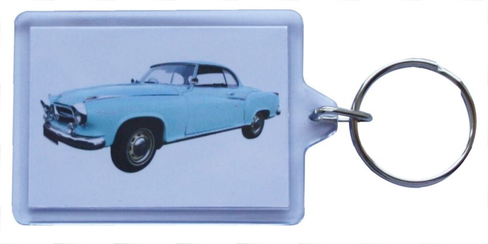 Borgward Isabella Coupe 1960 - Plastic Keyring with 35 x 50mm Insert - Free UK Delivery