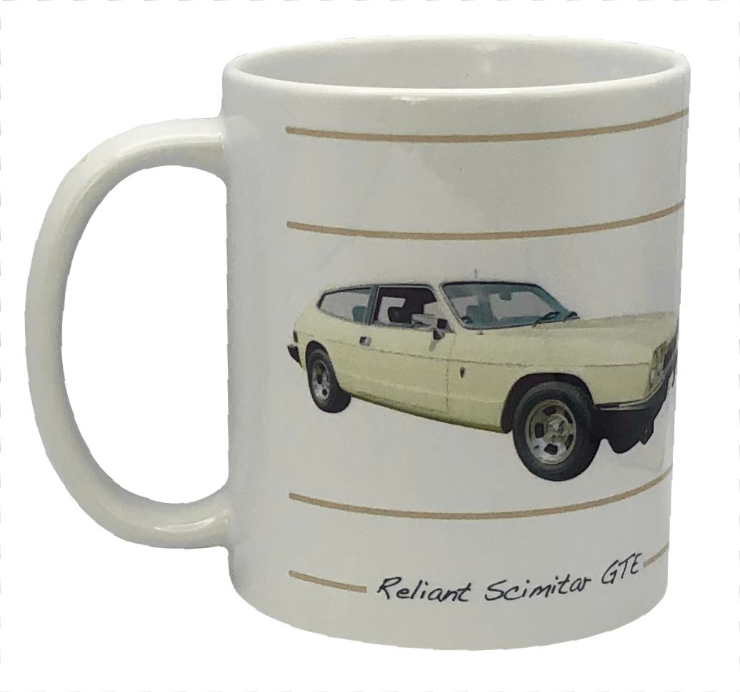 Reliant Scimitar GTE 1978 - Ceramic Mug Design with Lines- Ideal Gift for Sports Car Fan - Single or Set of Four(4)