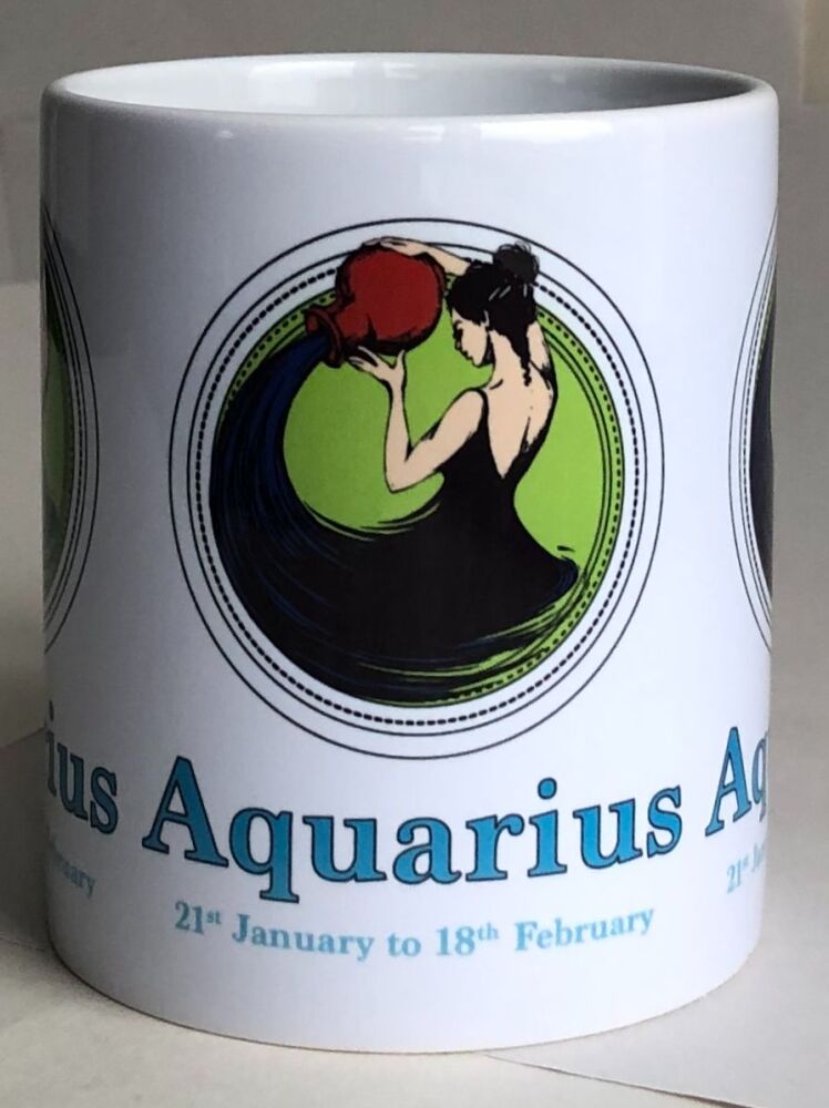 Aquarius - The Water Bearer - 11oz Ceramic Mug - Single or Set of Four(4)