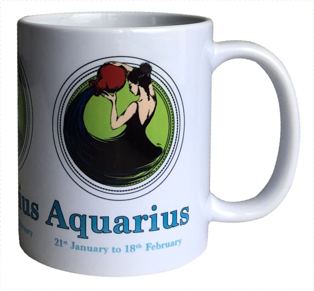 Aquarius - The Water Bearer - 11oz Ceramic Mug - Single, Pair (2) or Set of Four(4)