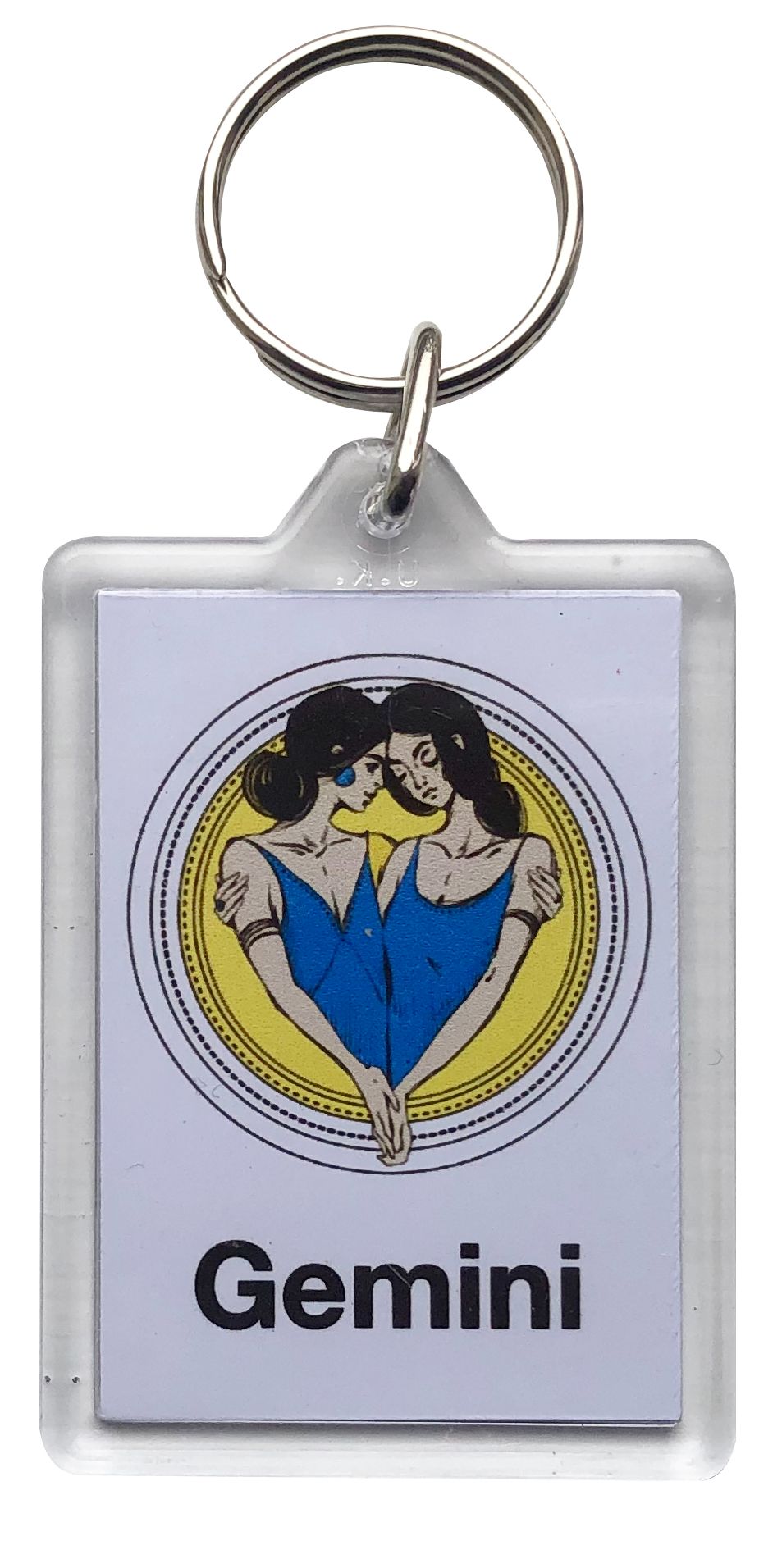 Gemini - Plastic Keyring with 35 x 50mm Insert - Free UK Delivery
