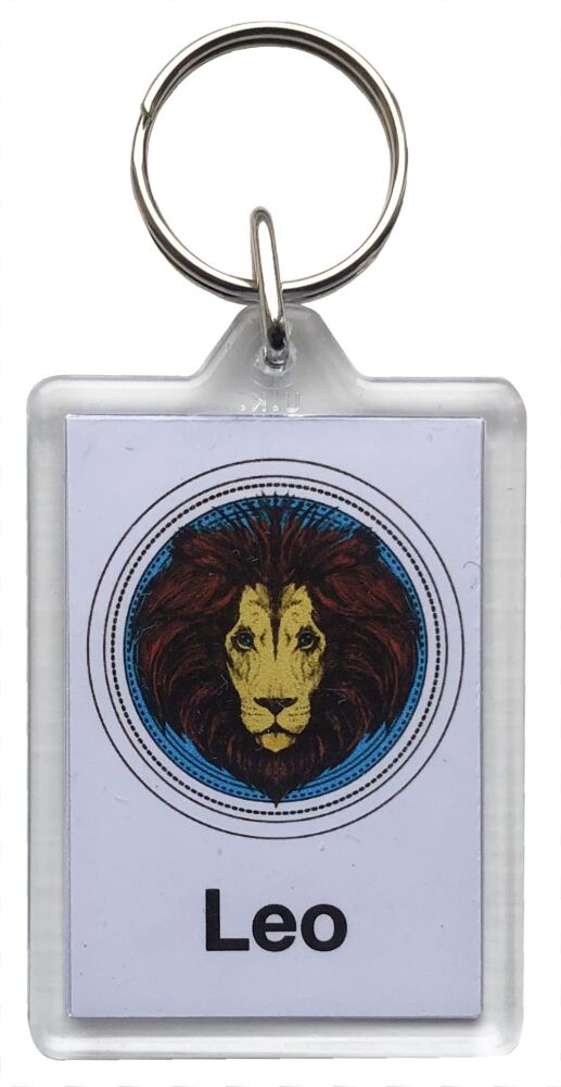 Leo - Plastic Keyring with 35 x 50mm Insert - Free UK Delivery