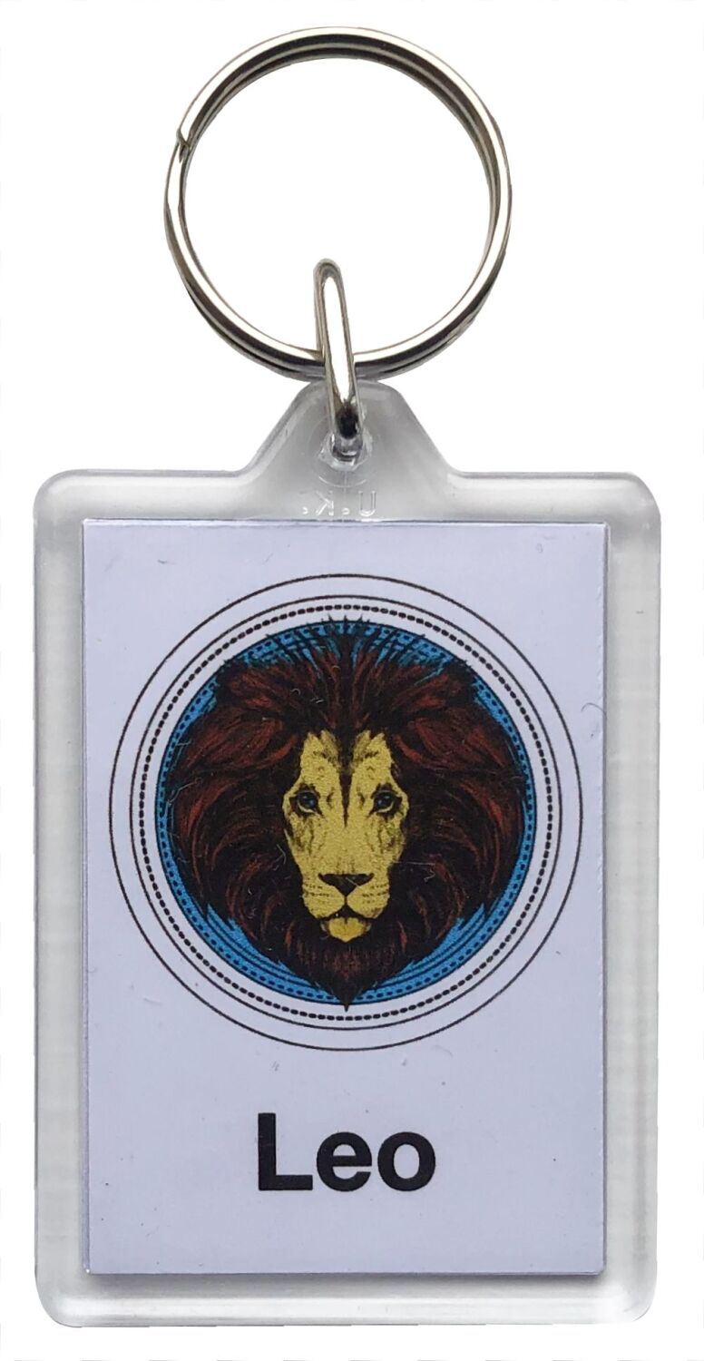Leo - Plastic Keyring with 35 x 50mm Insert - Free UK Delivery