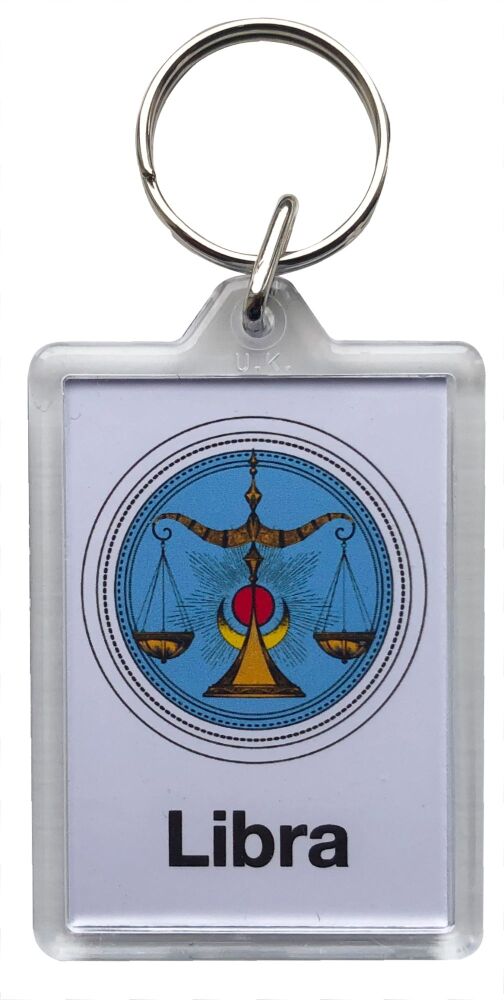 Libra - Plastic Keyring with 35 x 50mm Insert - Free UK Delivery