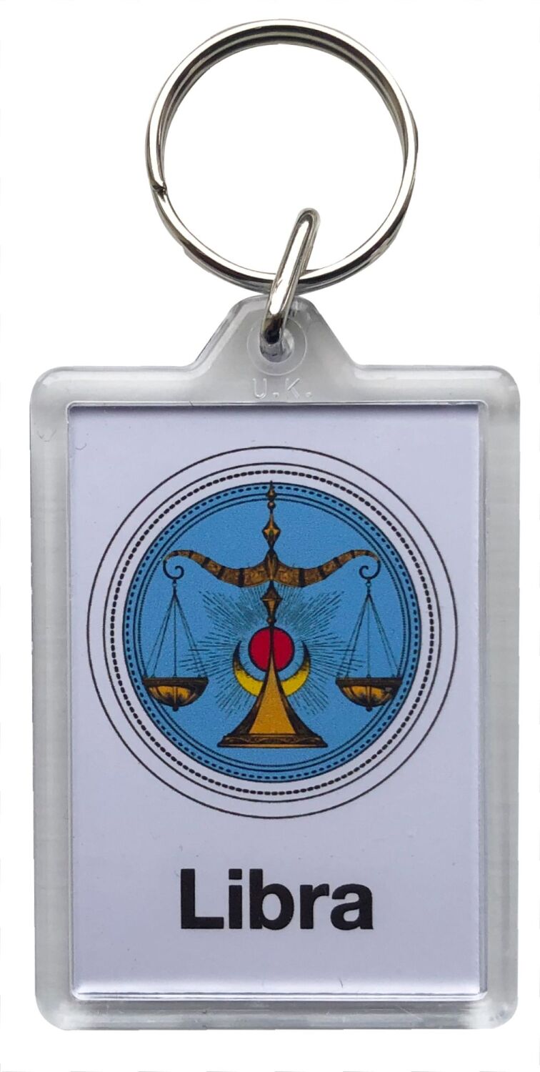 Libra - Plastic Keyring with 35 x 50mm Insert - Free UK Delivery