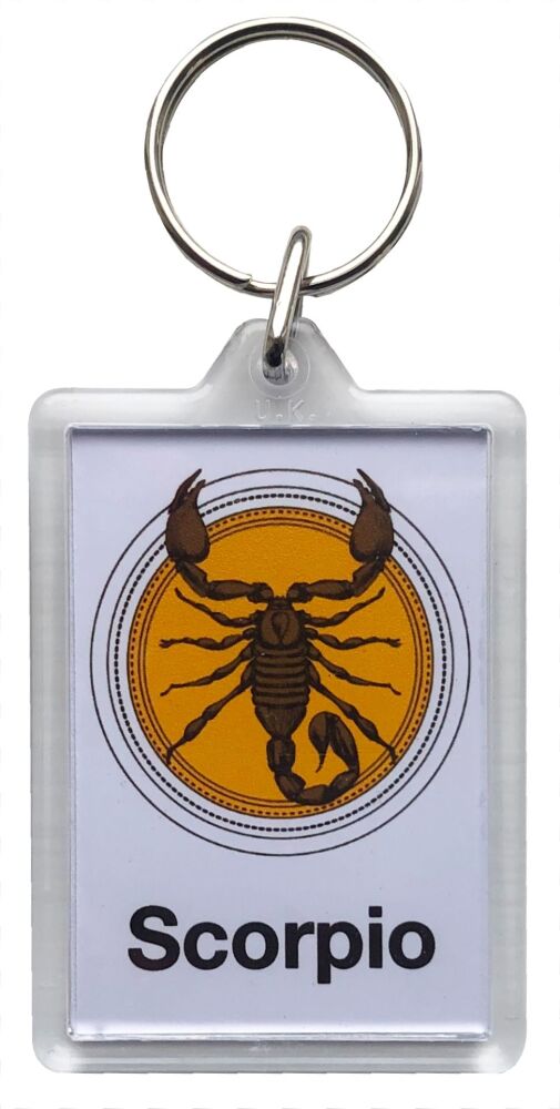 Scorpio - Plastic Keyring with 35 x 50mm Insert - Free UK Delivery