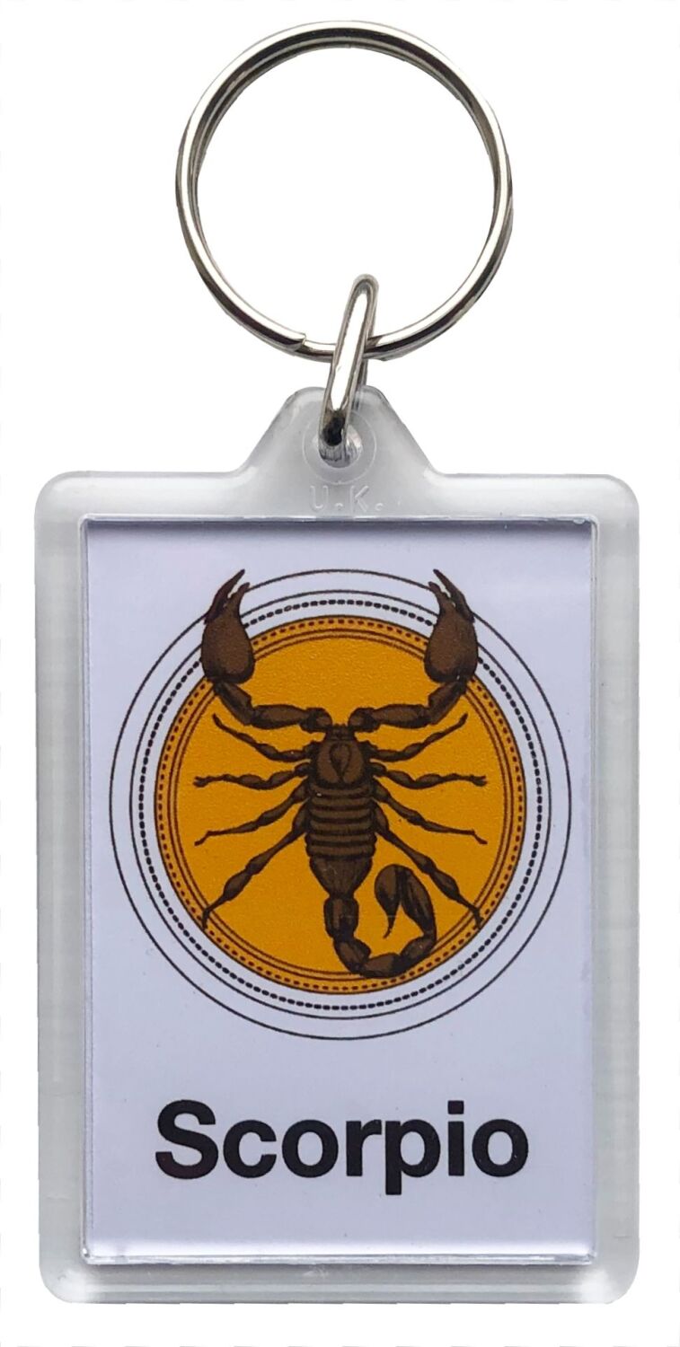 Scorpio - Plastic Keyring with 35 x 50mm Insert - Free UK Delivery